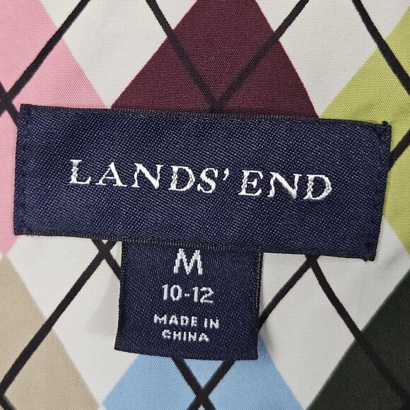 Lands End Trench Coat Women Medium 10-12 Black Button Up Weather Resistant Fall - Picture 2 of 8